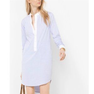 Michael Kors Women's Blue White Tunic Dress Size 4 Style MF68WH955T Long Sleeve